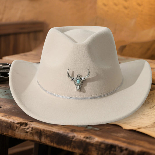 Western Hat With Wide Brim Leather Band