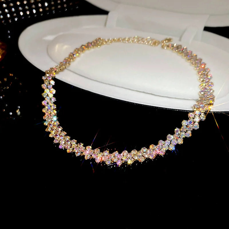 Rhinestone Choker  Geometric Crystal Jewelry