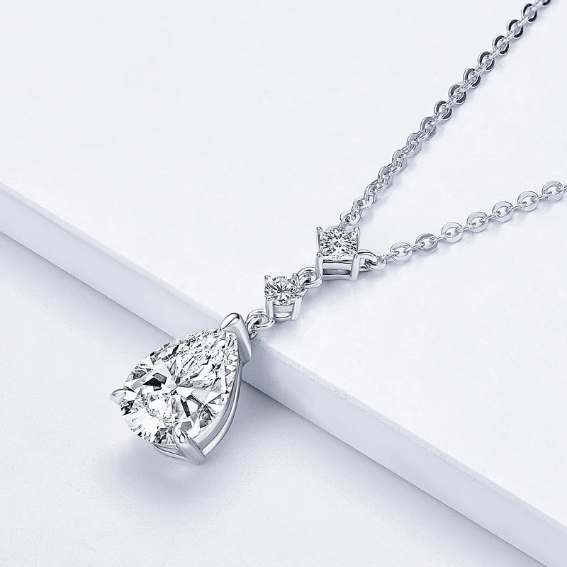 Necklace Waterdrop 925 Sterling Silver Moissanite Pendant