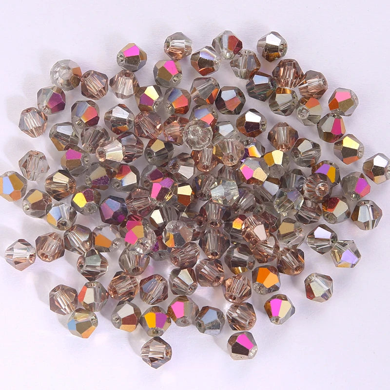 Glass Bicone Beads Faceted Crystal For Jewelry Making