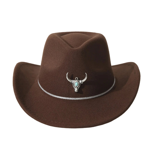 NONECN Unisex Polyester Fedora Hat With Wide Brim Leather Band