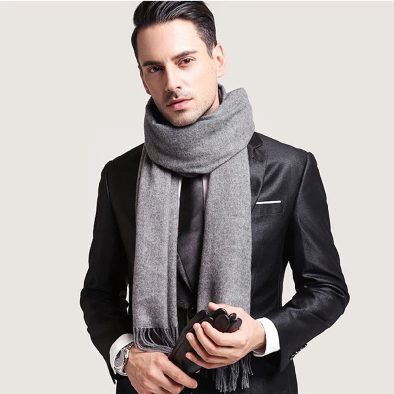 Scarf Wool Winter Warm Cashmere Thickened Tassels