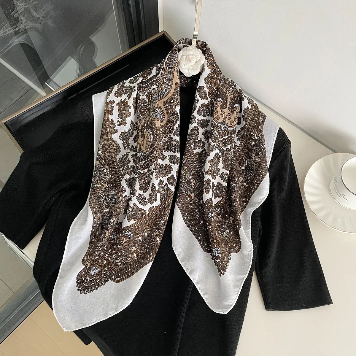 Scarf Paisley Print Square Shawl