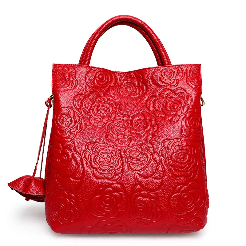 Bag Floral Print Cowhide