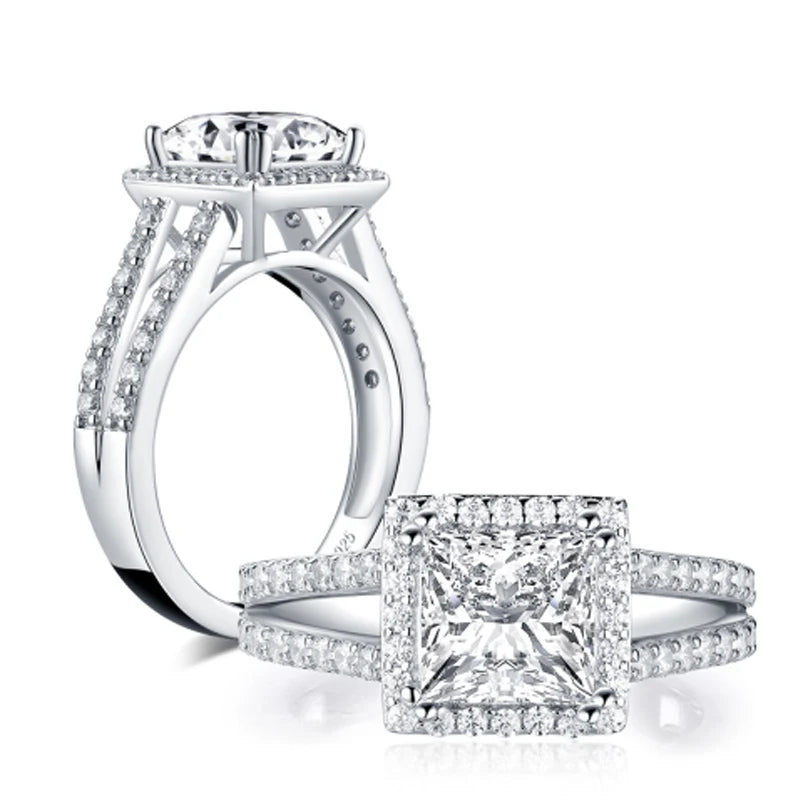 925 Moissanite Engagement Ring Wedding Band
