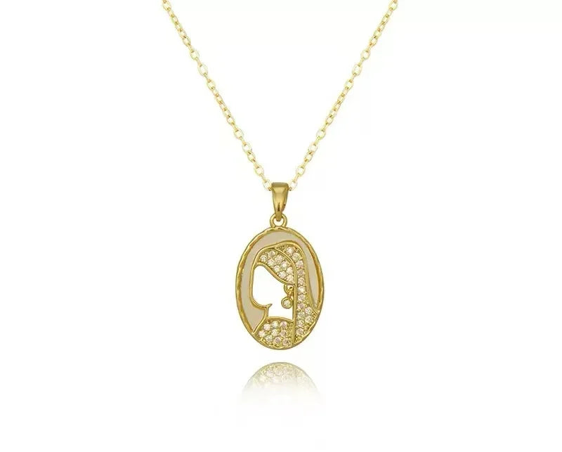 Titanium Steel Necklace With Pearl Accents For Women