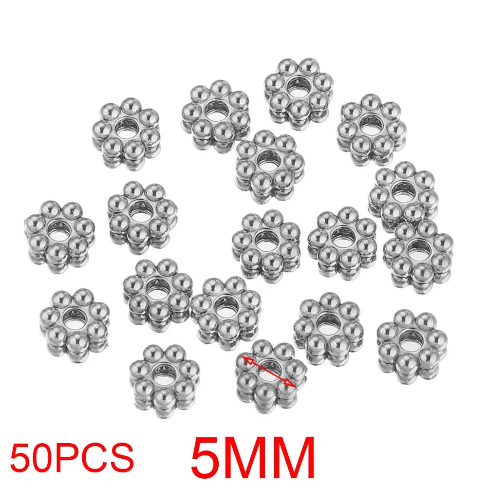 Alisaya Craft Gold Plated Stainless Steel Daisy Snowflake Spacer Beads