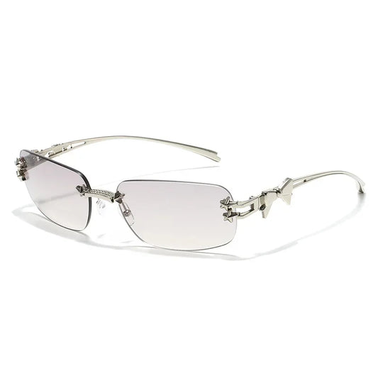 Belanova Rimless Square Sunglasses For Women UV400 Rivet Star Style