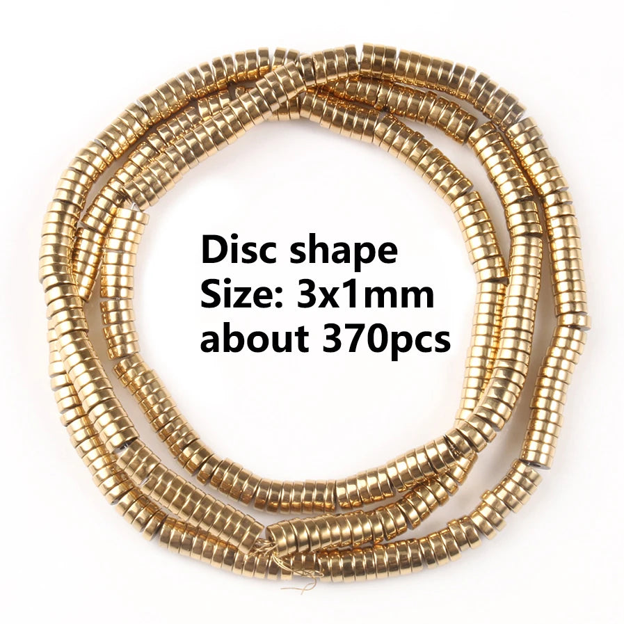 GMB724 Real Gold Plated Hematite Beads Irregular Heart Cube Rondelle