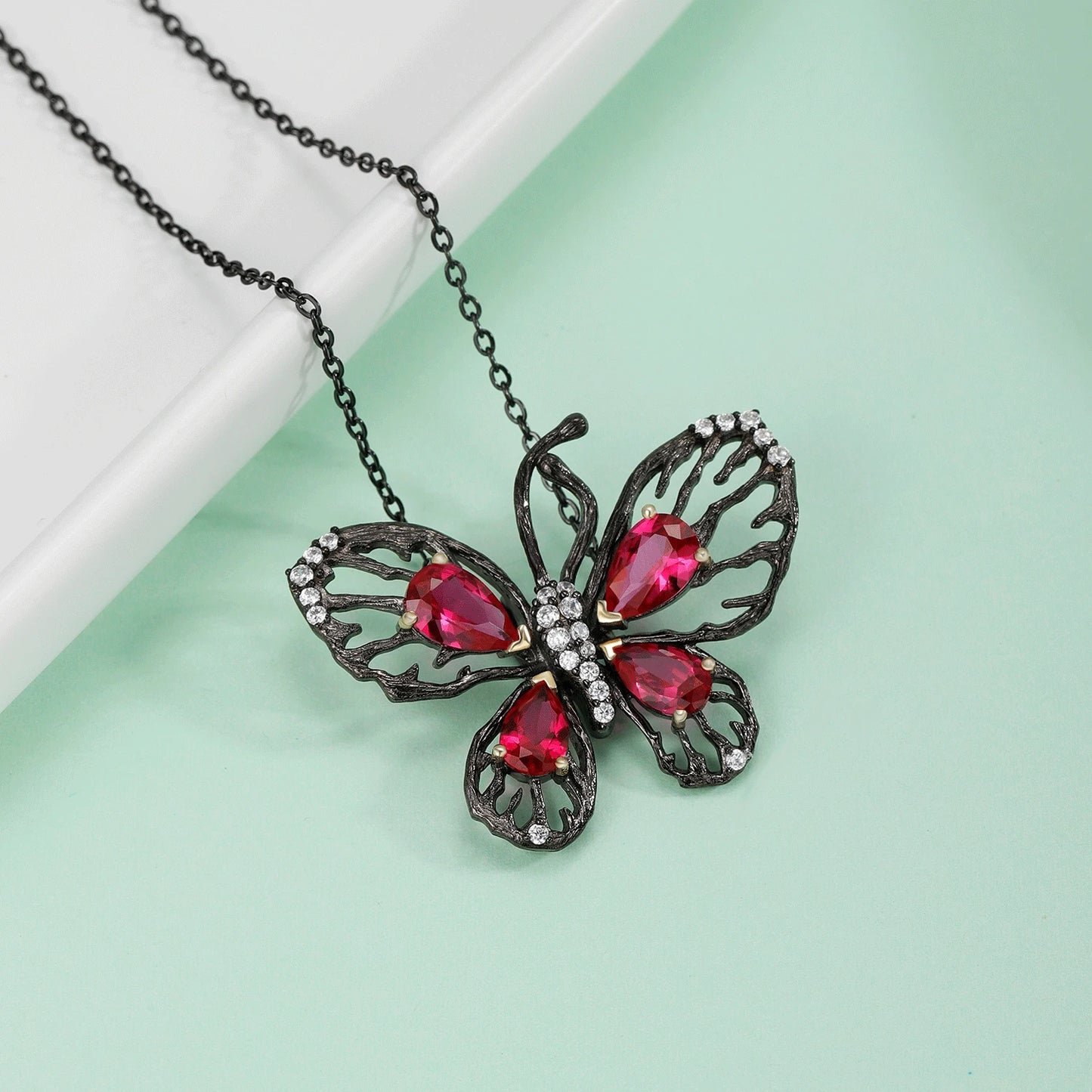 Butterfly Ruby Necklace Pendant