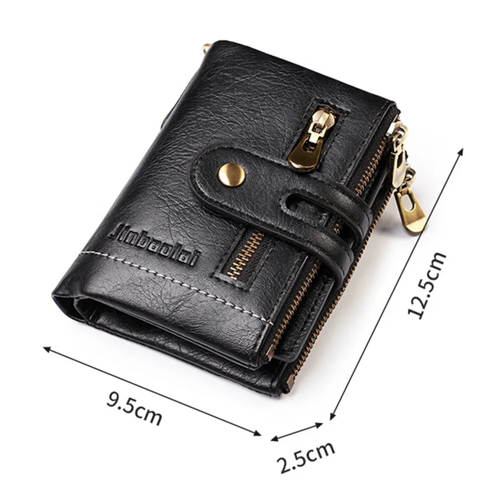PU Leather Mens Wallet With Chain Card Holder High Quality