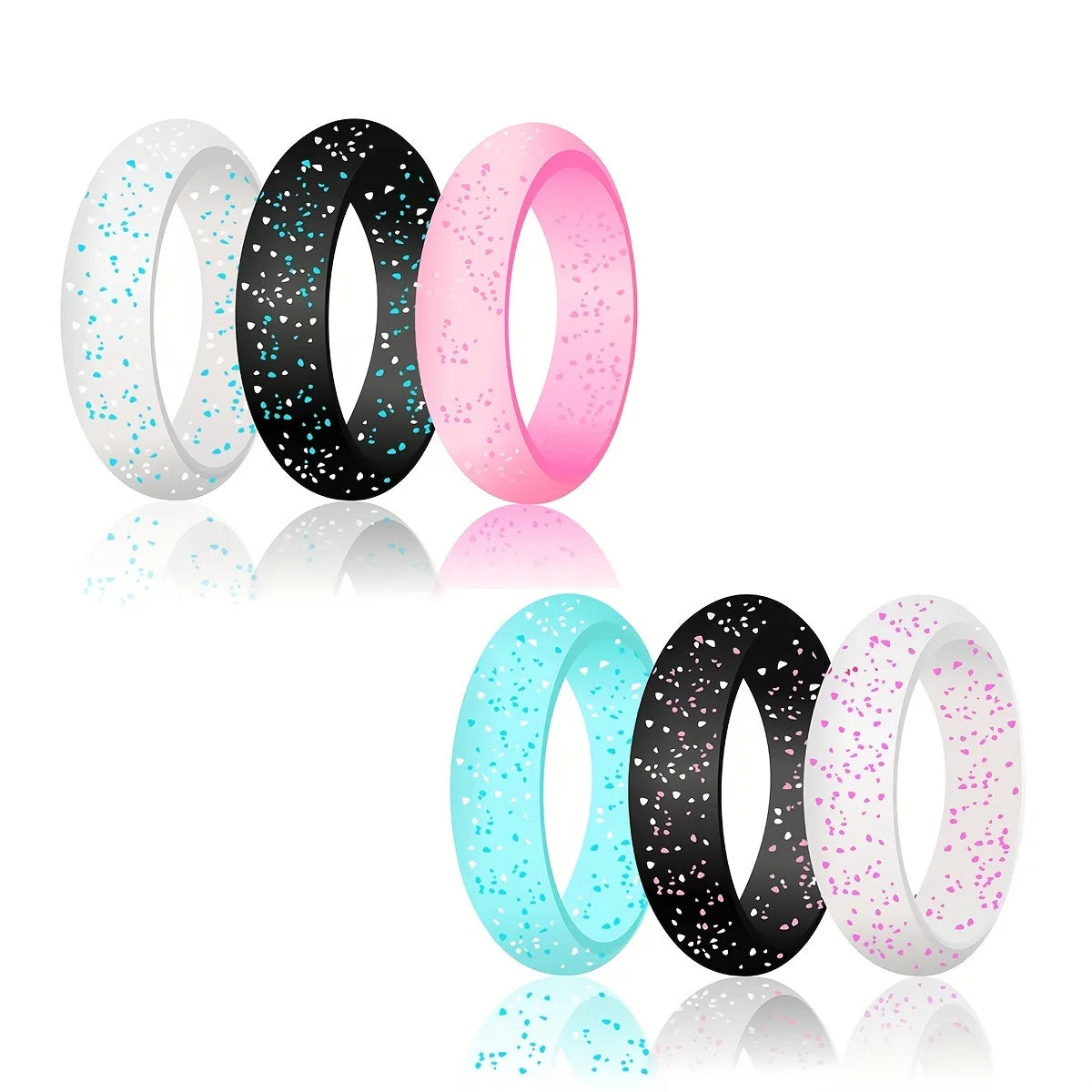 10 Pack Silicone Rings for Women Wedding Band Set Everyday