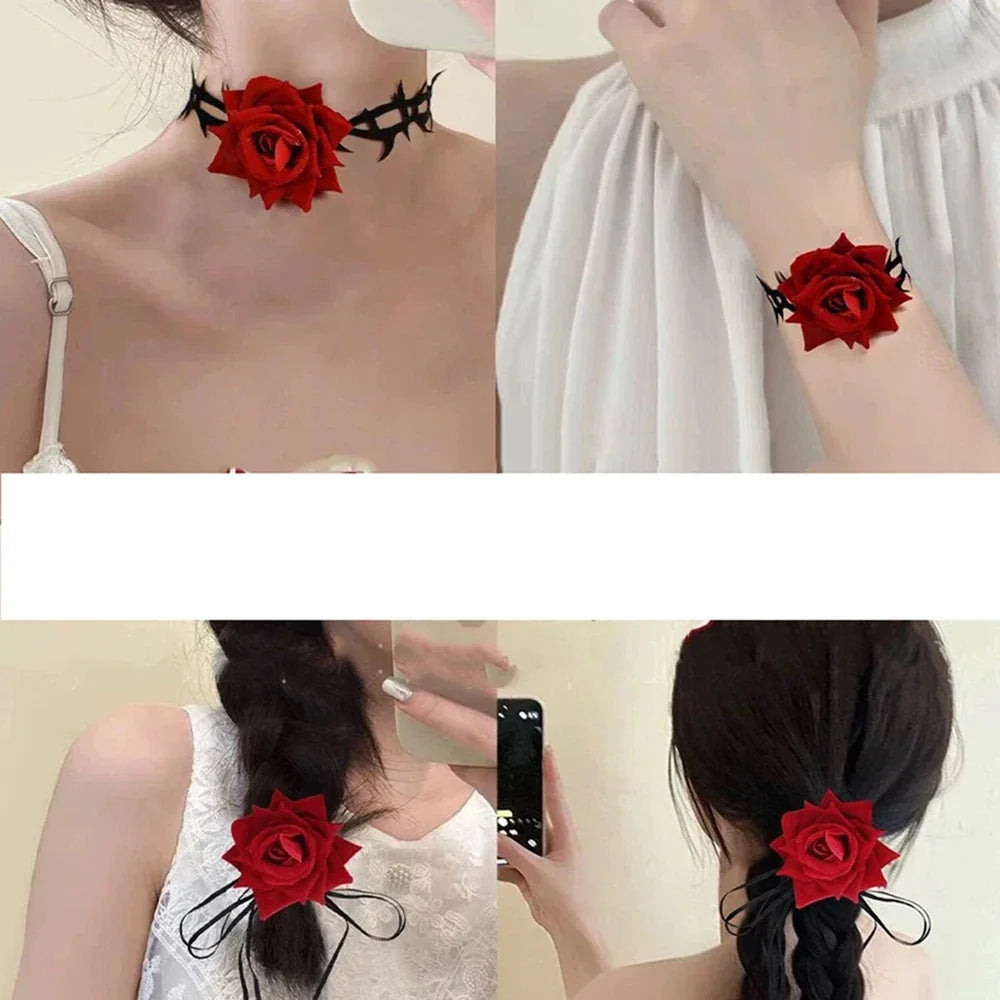 Necklace Rose Thorn Lace Choker Necklace