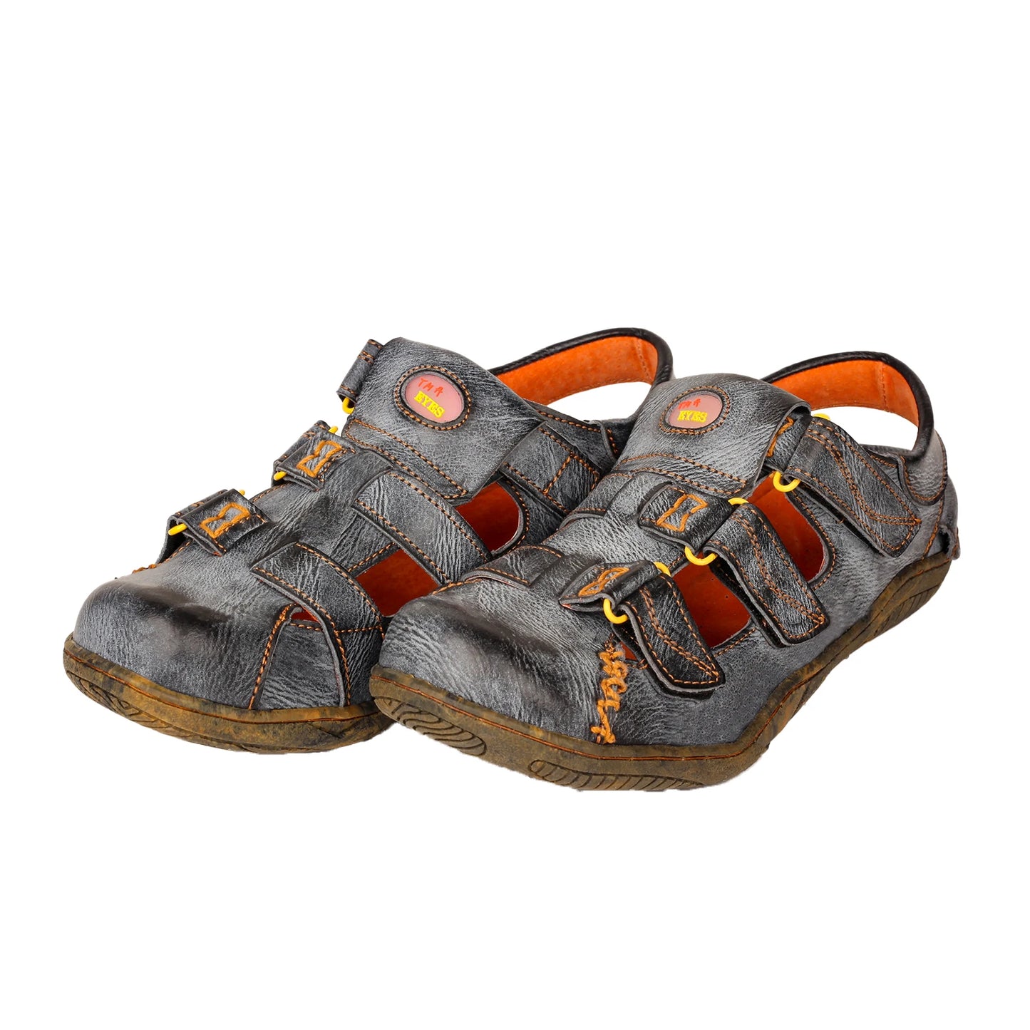 Women's Leather Sandal Closed Toe With Hook Loop