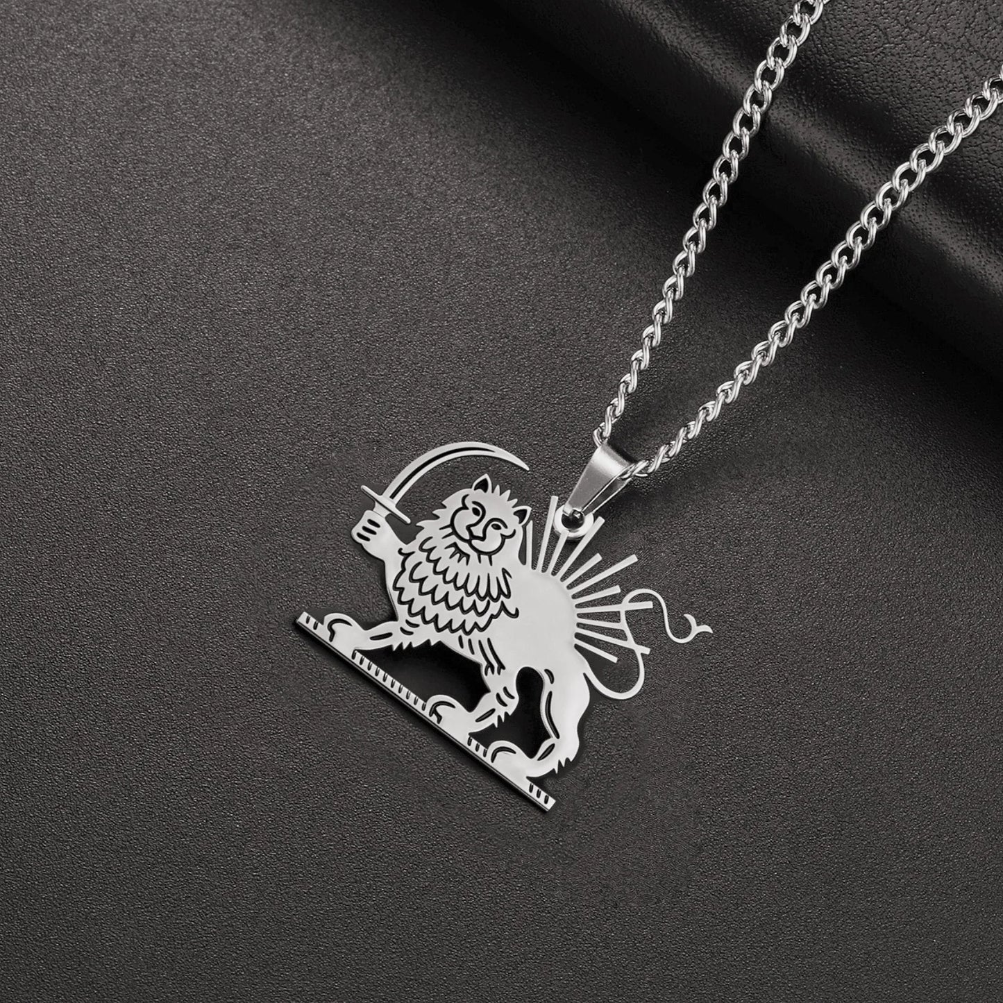 Necklace Persian Lion and Sun Necklace Pendant