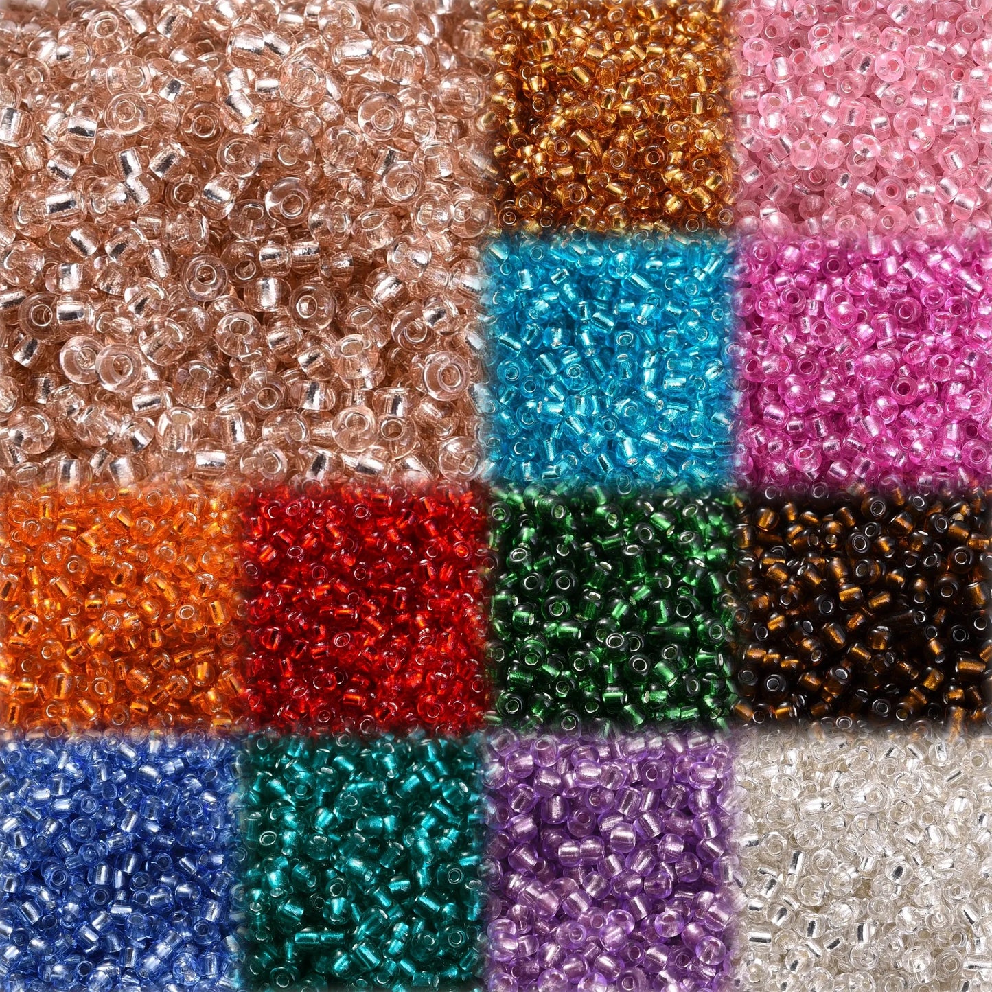 Glass Seed Beads Transparent Spacing Beads For Jewelry Making