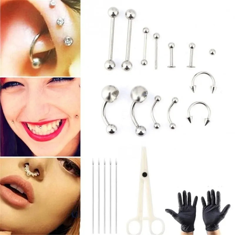 Disposable Professional Body Piercing Tool Kit With Clamp Tools