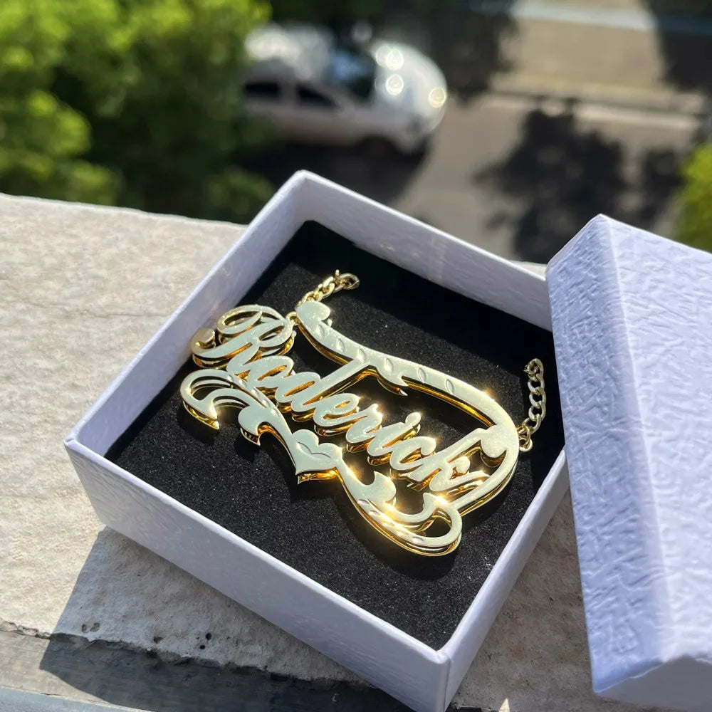 Pendant Letter Necklace Stainless Steel