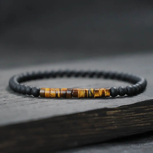 Bracelet Onyx 4mm Bead  Emperor Onyx Stone