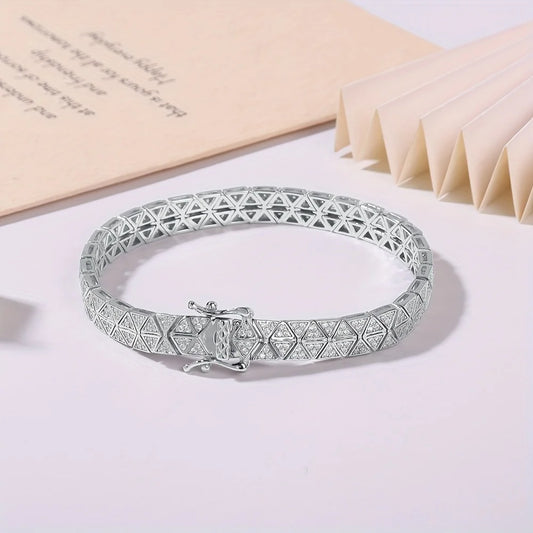 S925 Silver Moissanite Personalized Tennis Bracelet Unisex Gift