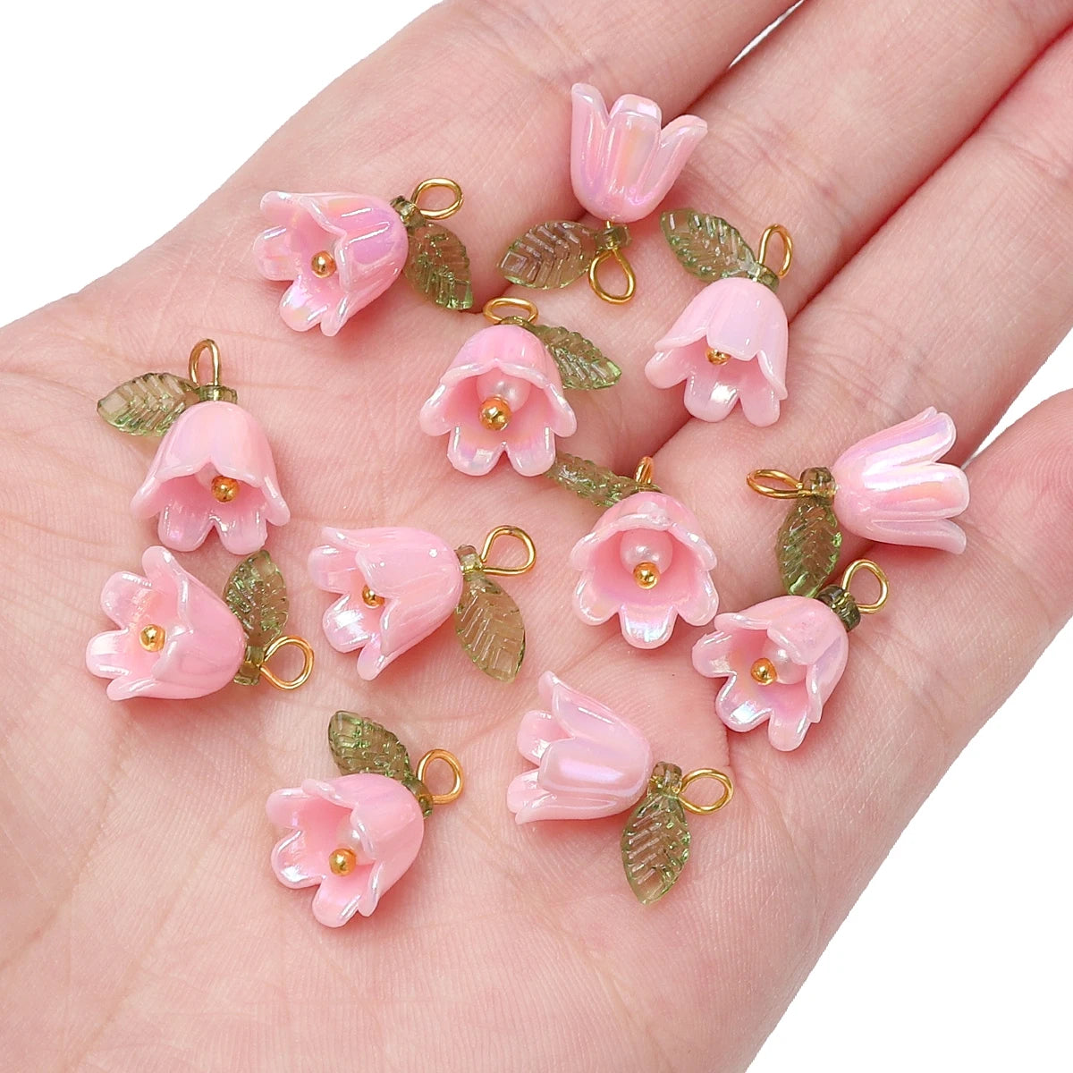 Acrylic Lily of the Valley Flower Bud Beads for Jewelry