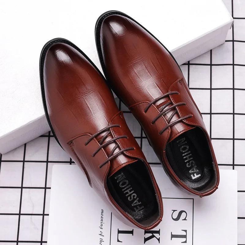 COZOK Mens Leather Dress Shoes Pointed Toe Formal Business