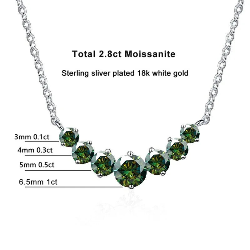 Moissanite Necklace 925 Sterling Silver Jewelry Gift For Engagement