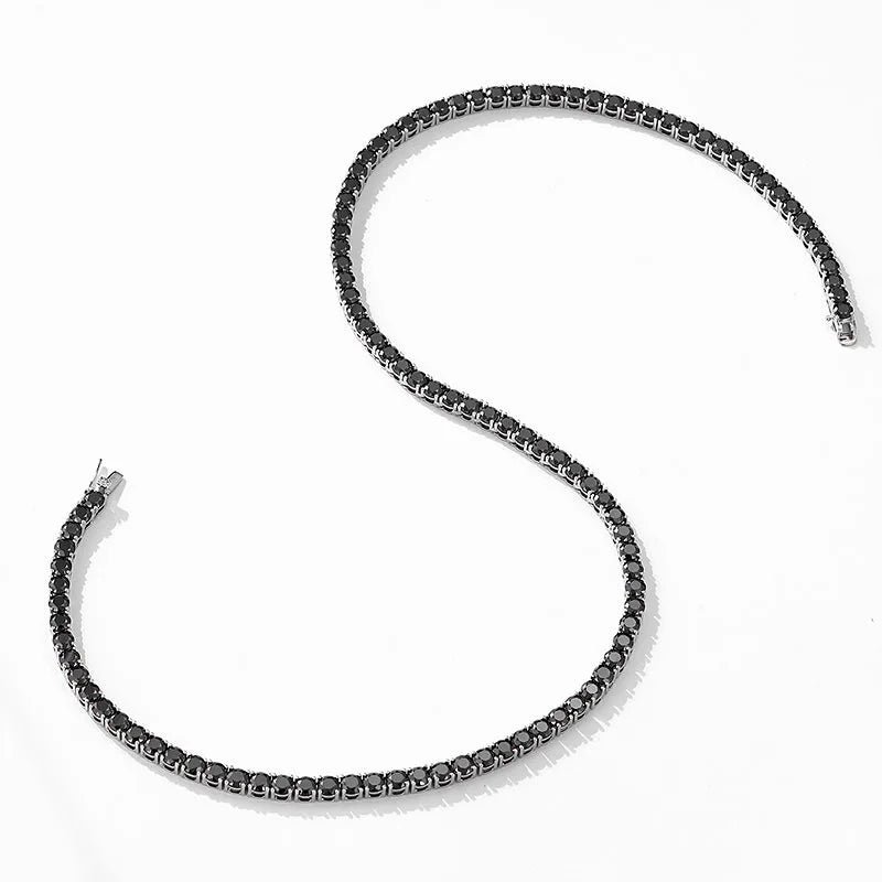 925 Necklace SMYOUE Moissanite Tennis Round Cut