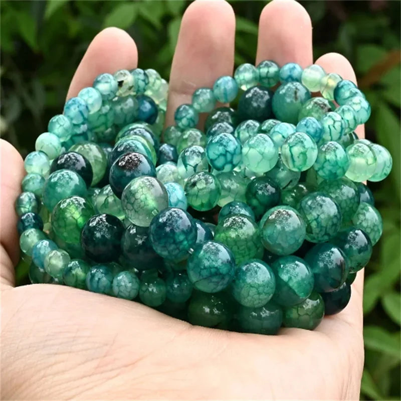 Dragon Agate Round Spacer Beads For Jewelry Making DIY