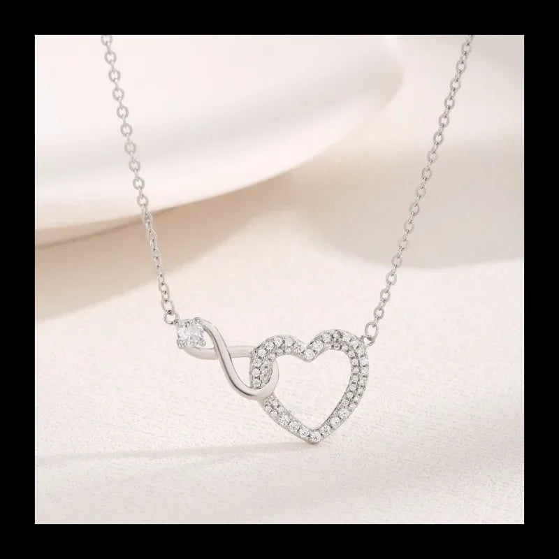 Infinity Symbol Necklace With Zircon Stones