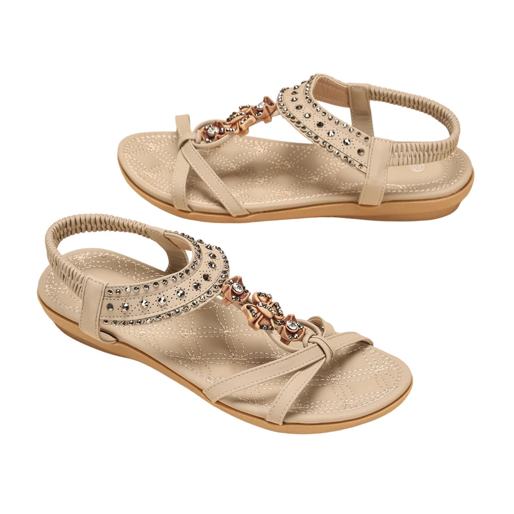 Women Flat Sandals Rhinestones
