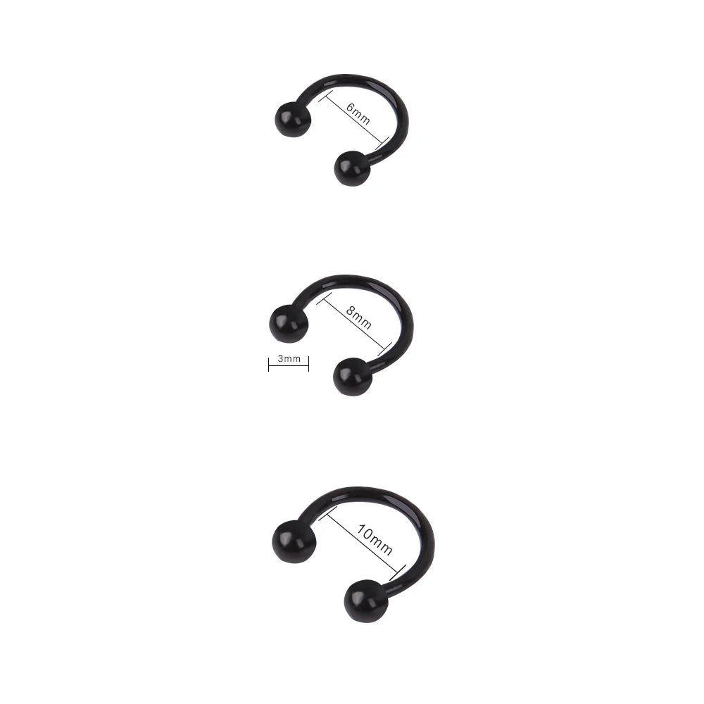 Stainless Steel Nose Hoop and Septum Ring Set 2pcs