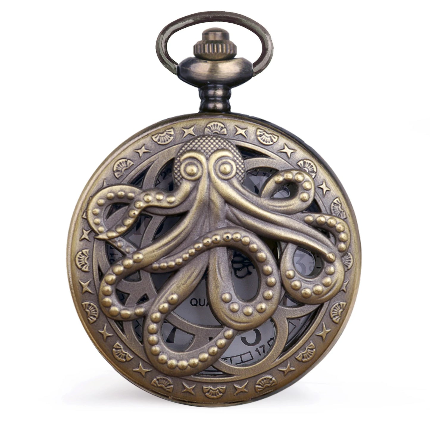 Watch Chain Vintage Octopus Pattern Quartz Pocket