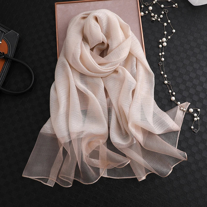 Women Silk Scarf Hijab Headscarf Fashion Shawl For Summer