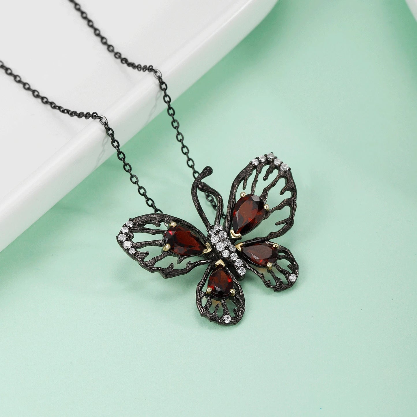 Butterfly Ruby Necklace Pendant