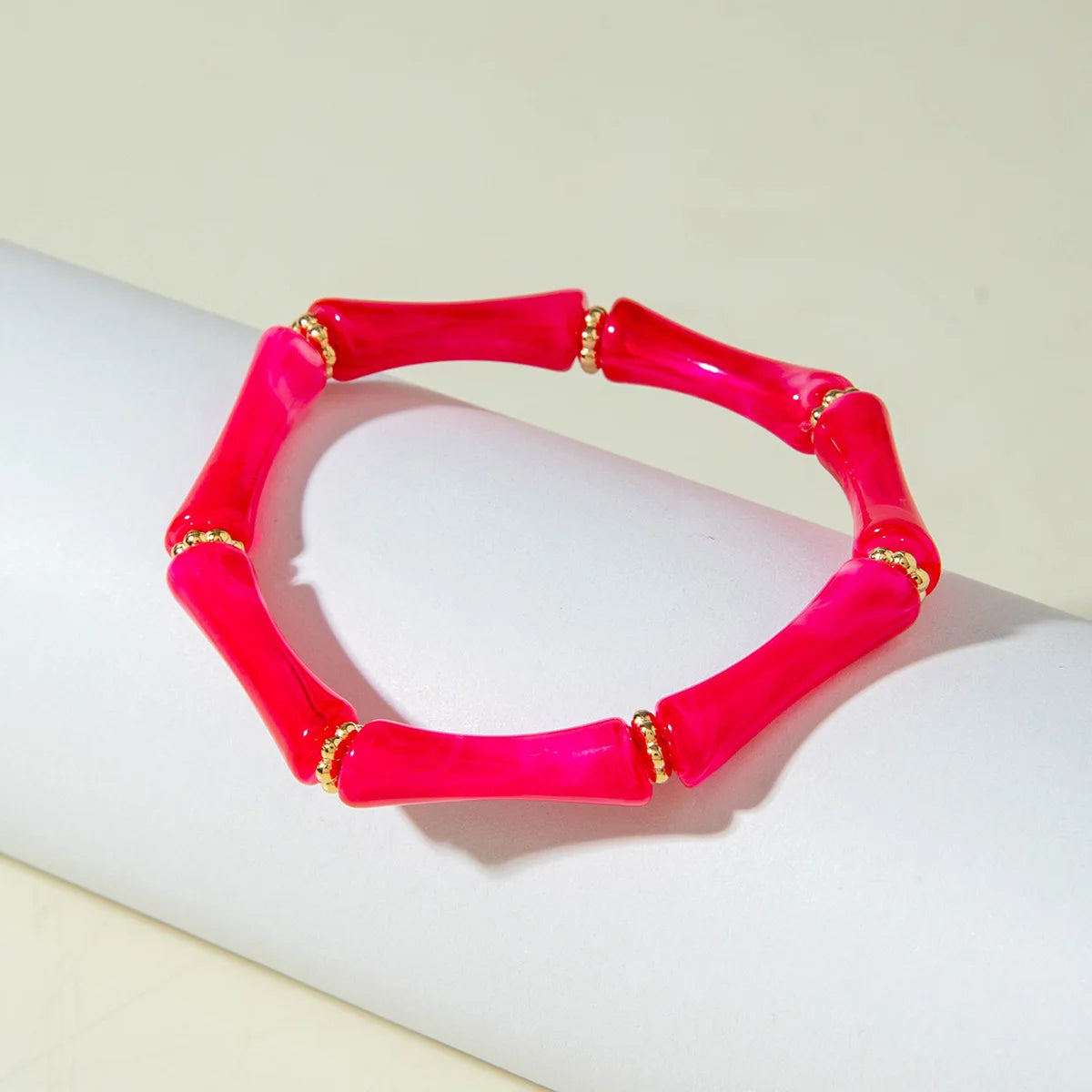 Bracelet Bamboo Tube Elastic Beaded