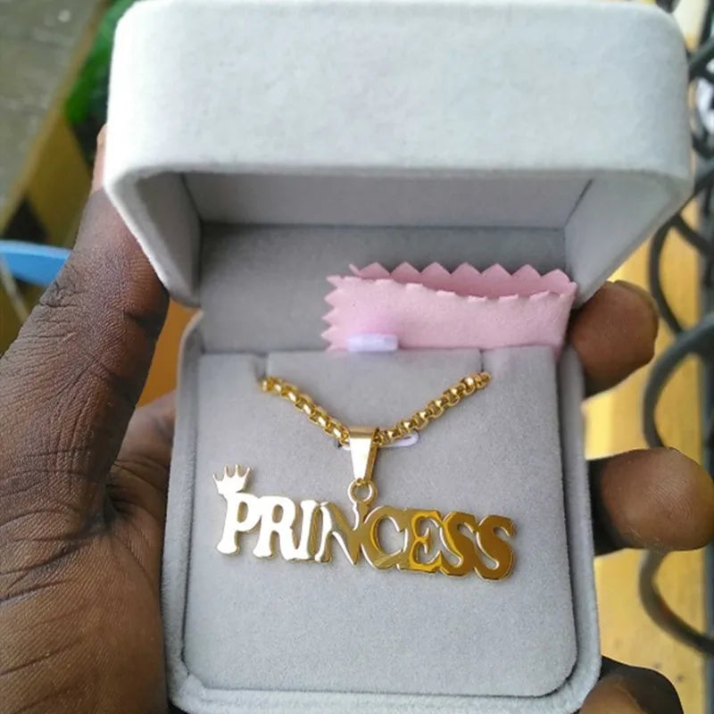 Necklace Crown Pendant Stainless Steel