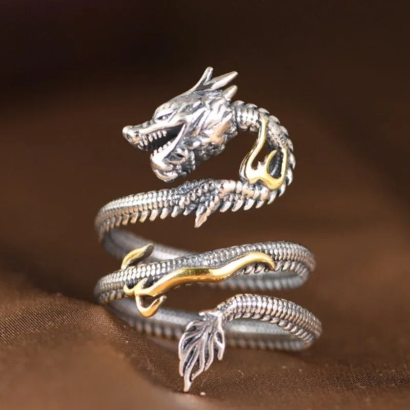 Ring Dragon Open Ring 925 Sterling Silver