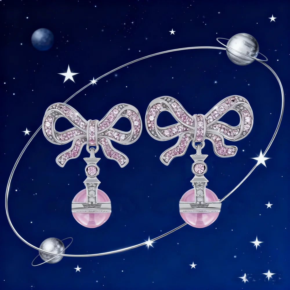 S925 Pure Silver Bow Earrings 3D Studs