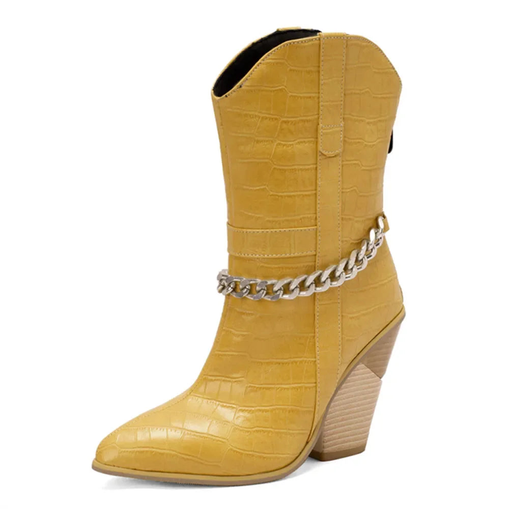 Womens Cowboy boots Snake Print