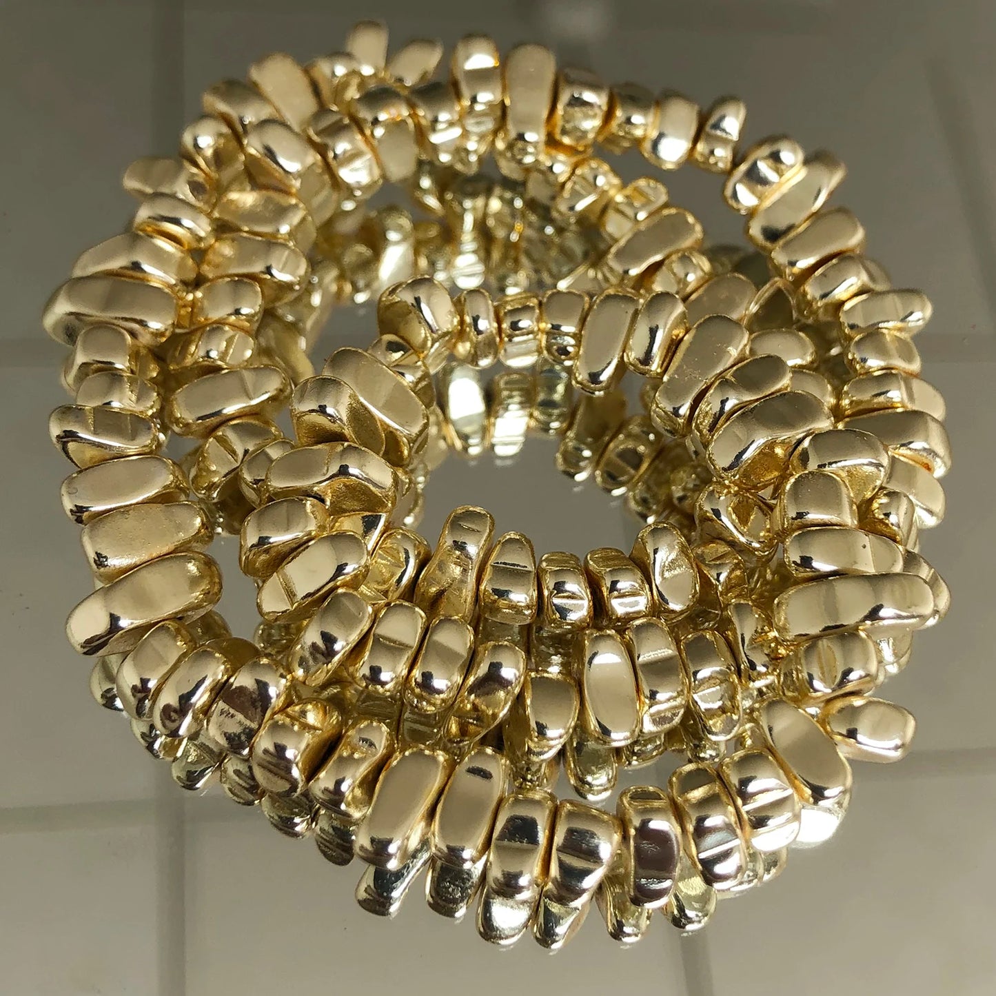 TANANTA Gold Plated Hematite Loose Spacer Beads for Jewelry Making