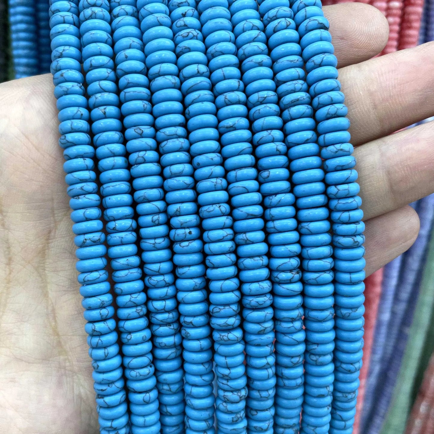 Natural Stone Bead Spacers Quartz Jasper Agate Flat Round
