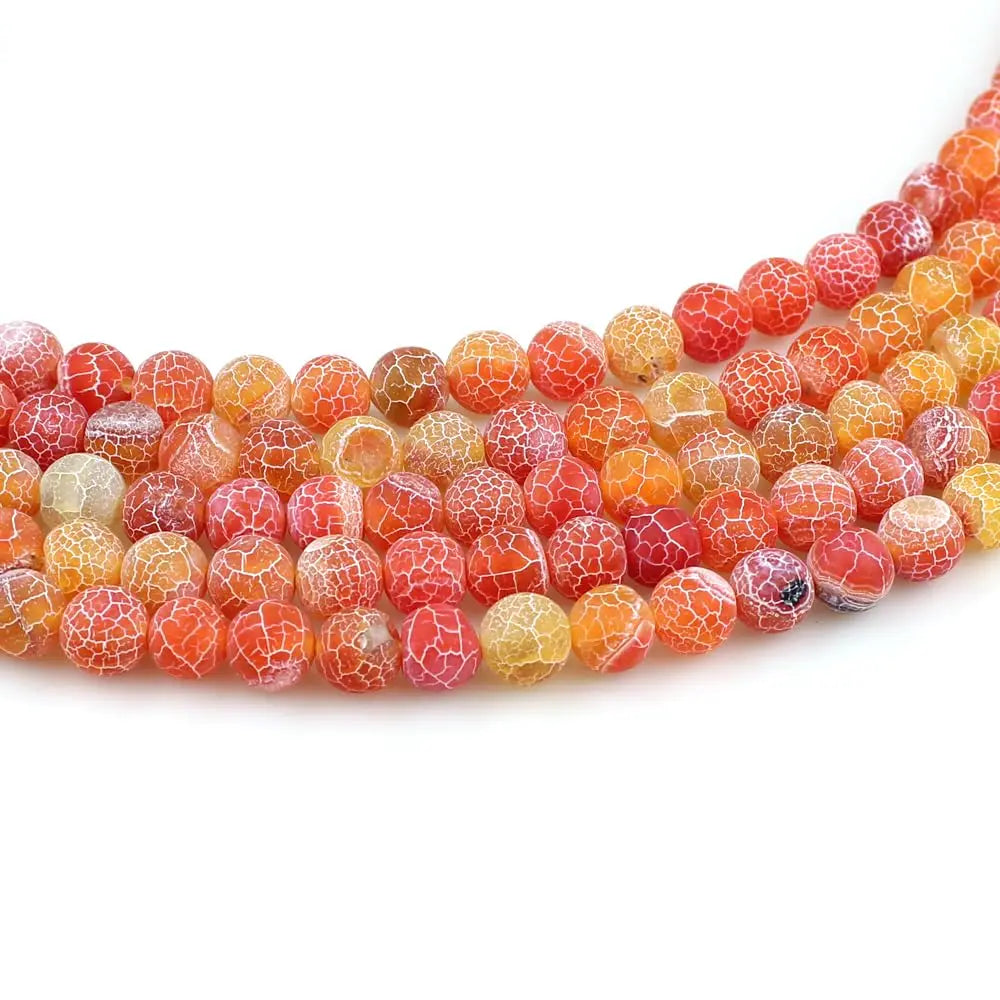 Stone Beads For Jewelry Making Natural Frost Cracked