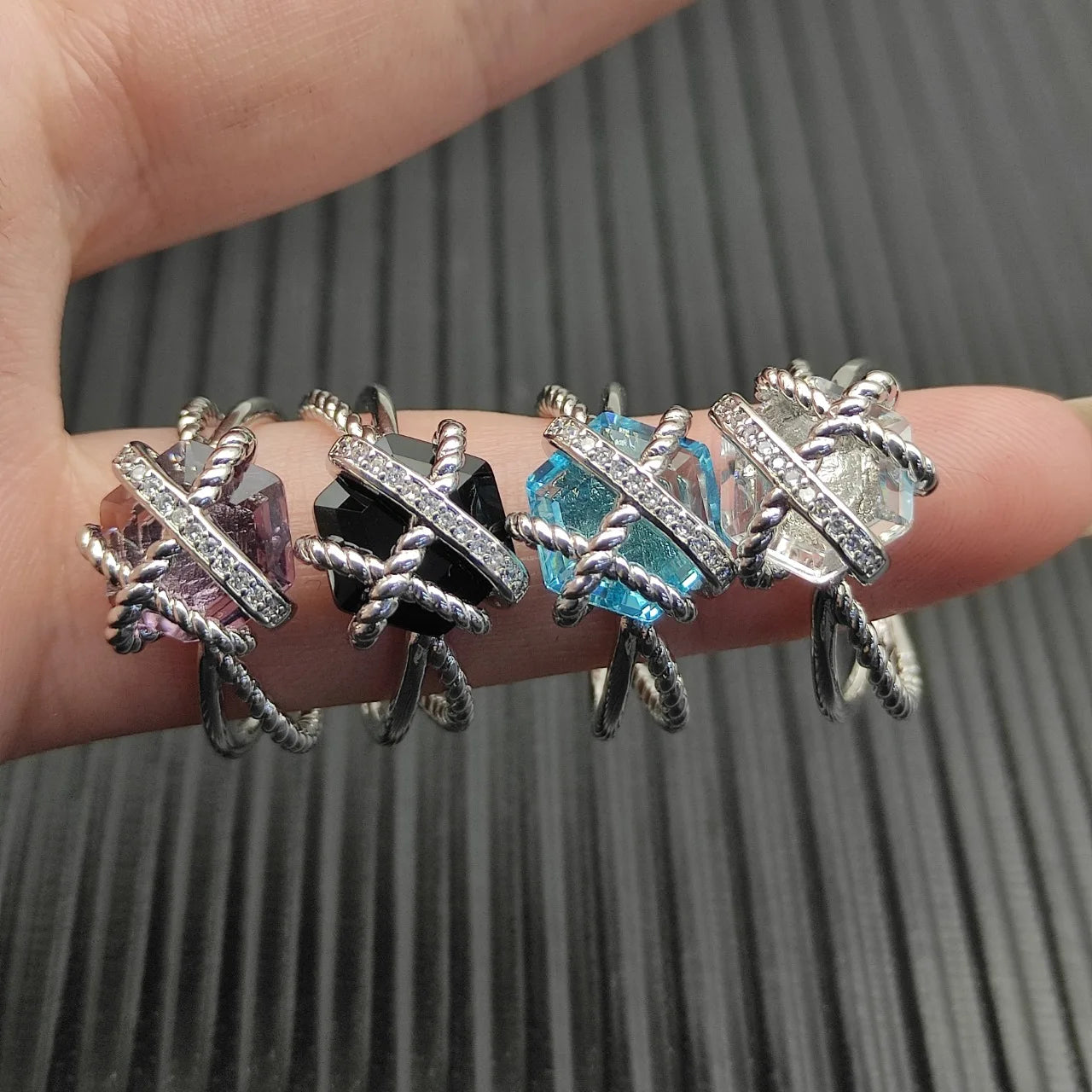 Earring Necklace Ring Set Sterling Silver 925.