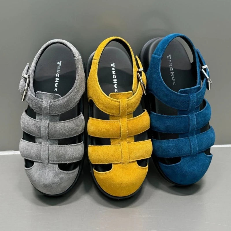 Sandals Womens Flat Genuine Leather