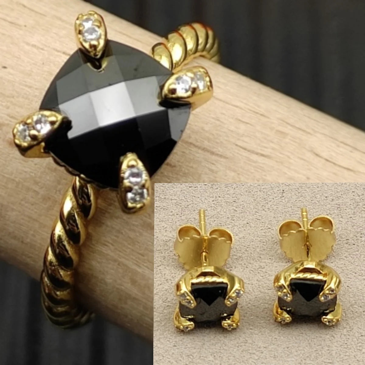 Earring, Ring, Necklace  8mm  Stone Set