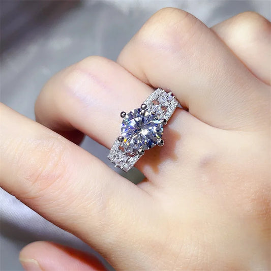 Moissanite Ring In 925 Sterling Silver
