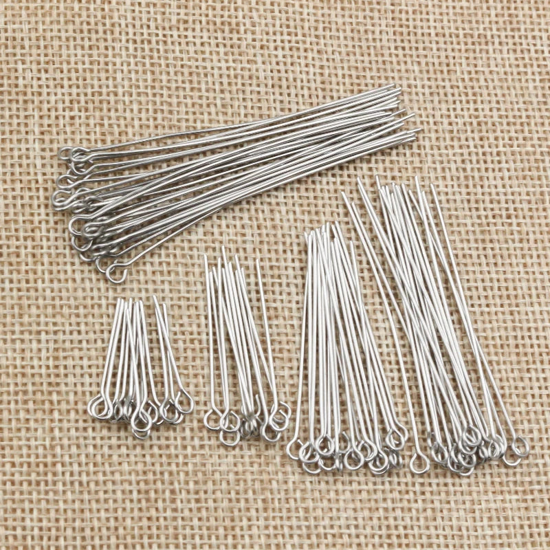 Stainless Steel Eye Pins For Jewelry Making No Fade Findings