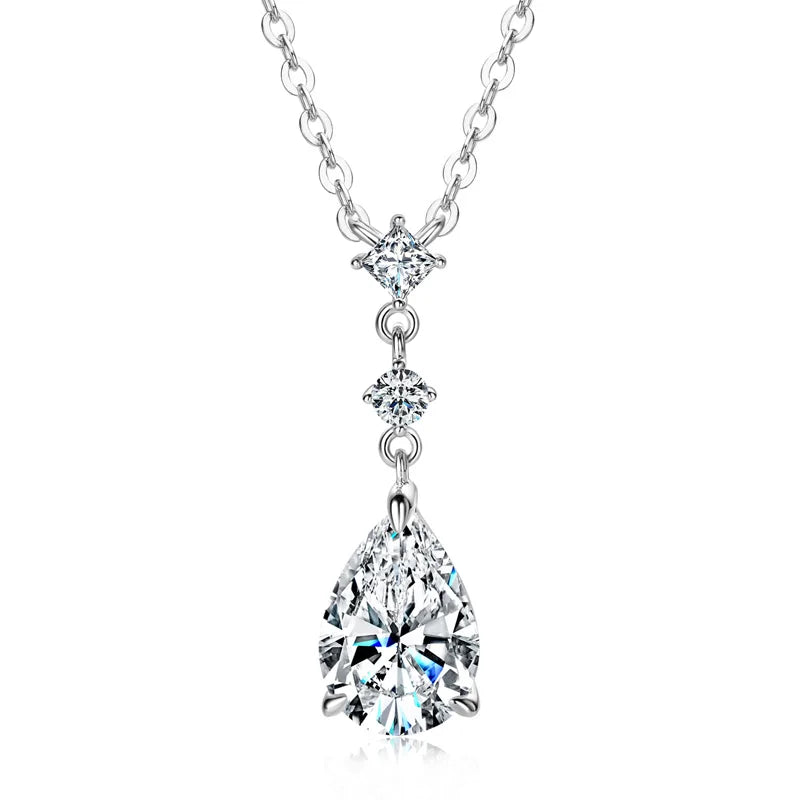 Necklace Waterdrop 925 Sterling Silver Moissanite Pendant