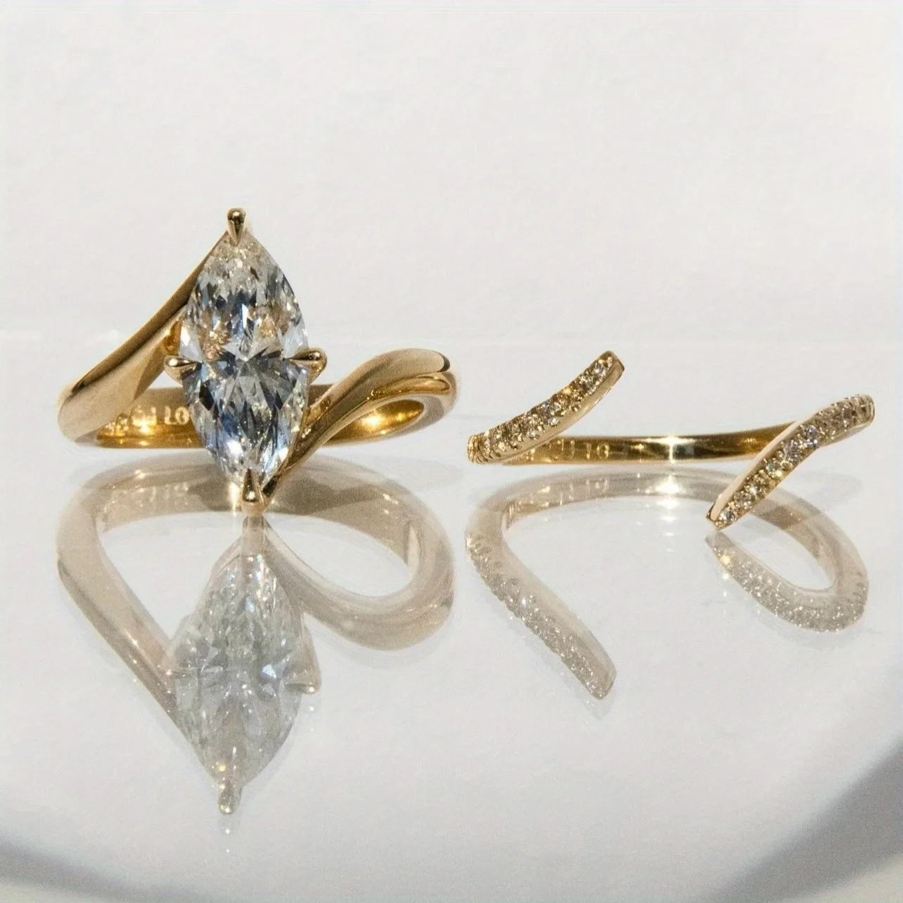 3CT Marquise Moissanite 925 Sterling Silver Rings